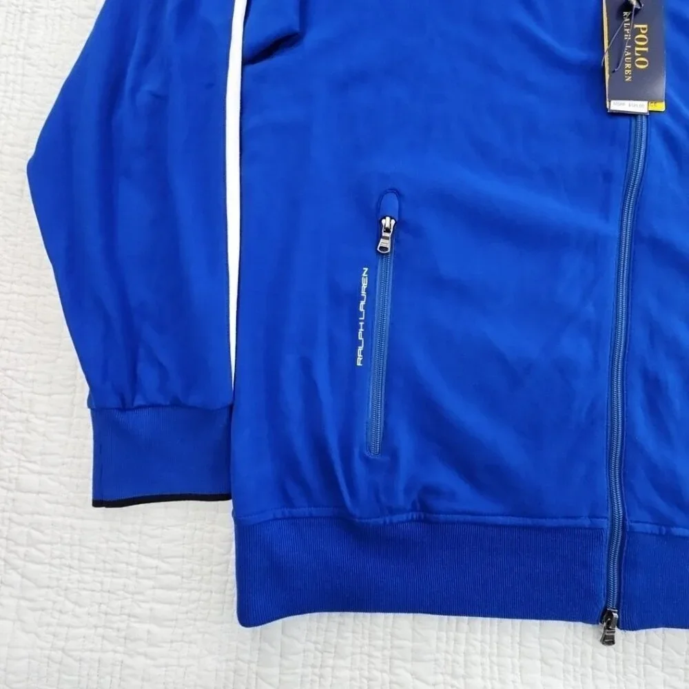 Polo Ralph Lauren Full Zip Jacket‎ Men's XLT NWT Blue White Pony Logo MSRP $125